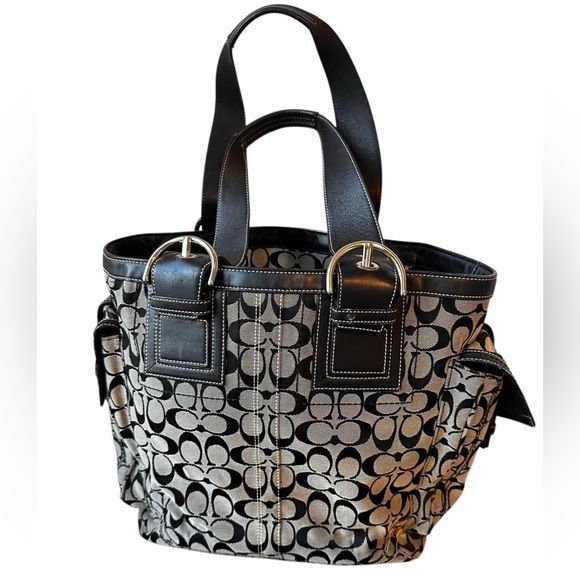 COACH Large Soho Black Signature Tote  No CO6Q-10080 - Picture 1 of 15